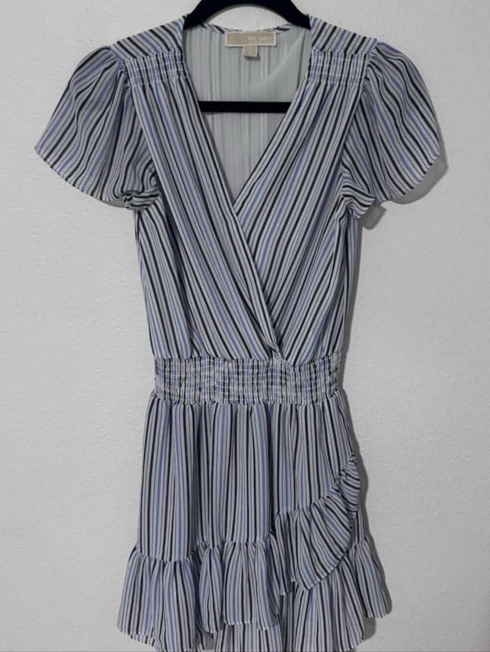 Michael Kors Blue and White Striped Dress